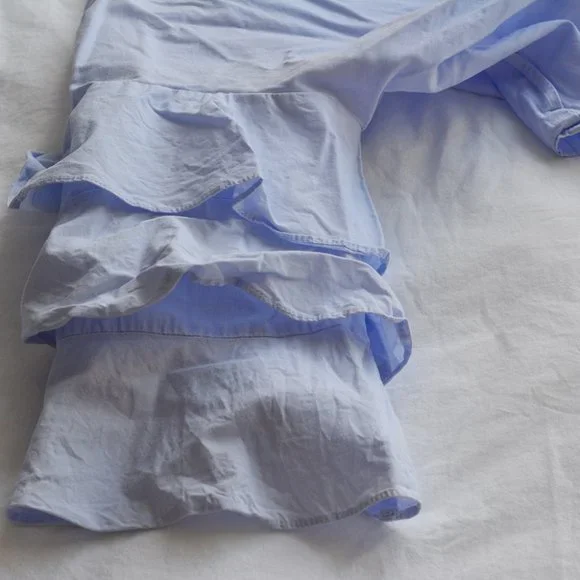 Zara Blue Ruffle Wrap Top‎ - Picture 3 of 6